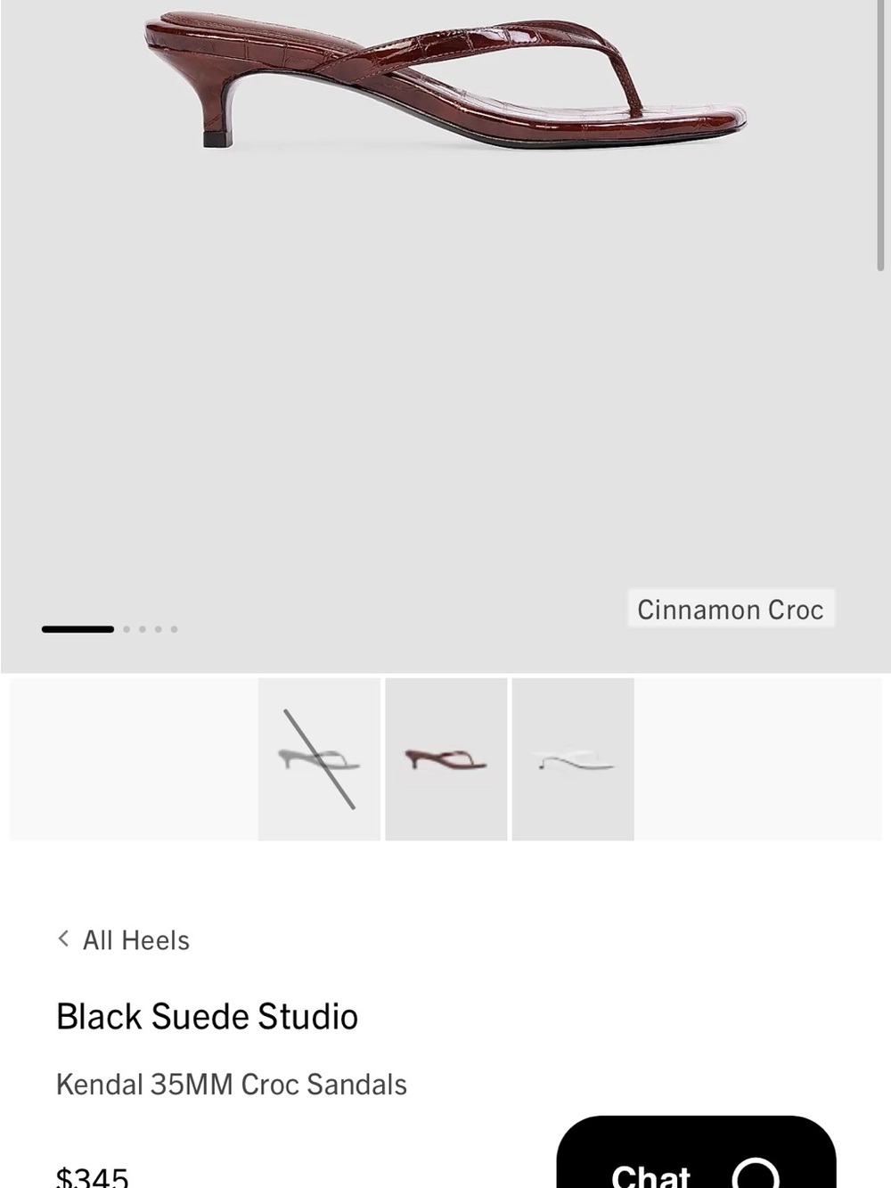 Dark brown Croc Thong Sandal kitten heel